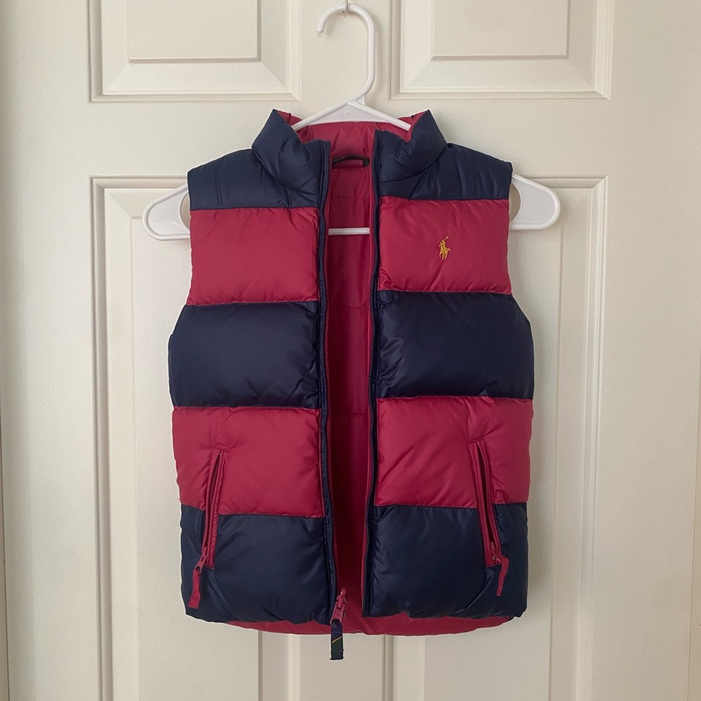 Ralph Lauren Kids Reversible Pink and Navy Vest
